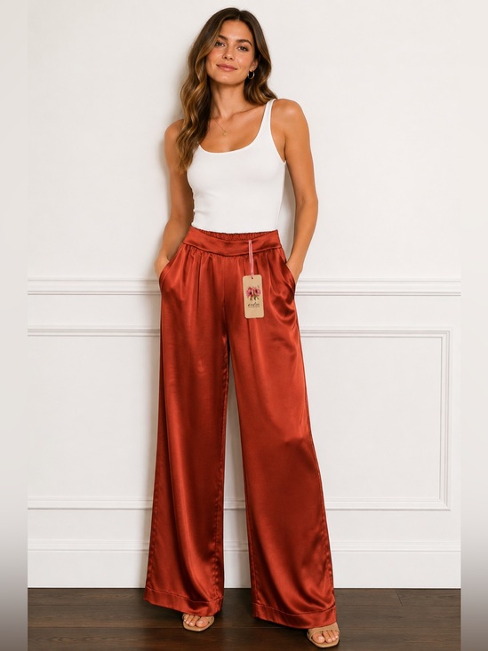 entro Pants - Entro Radiant Rust Satin
Wide Leg Pants NWT
